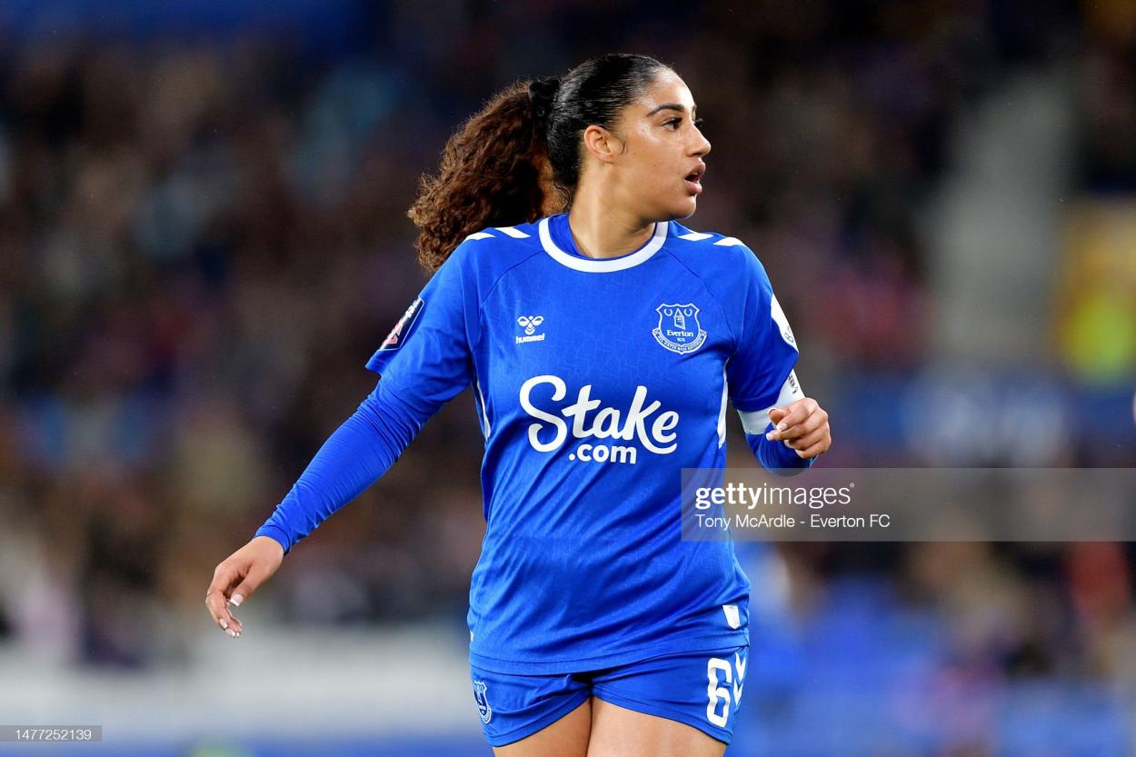 Gabby George's hamstring injury has her ruled out for the rest of the season (Photo by Tony McArdle/Everton FC via Getty Images)