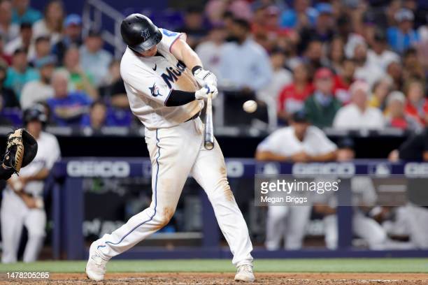Garrett Cooper ties the game in the bottom of the sixth with a two-run home run/Photo: Megan Briggs/Getty Images
