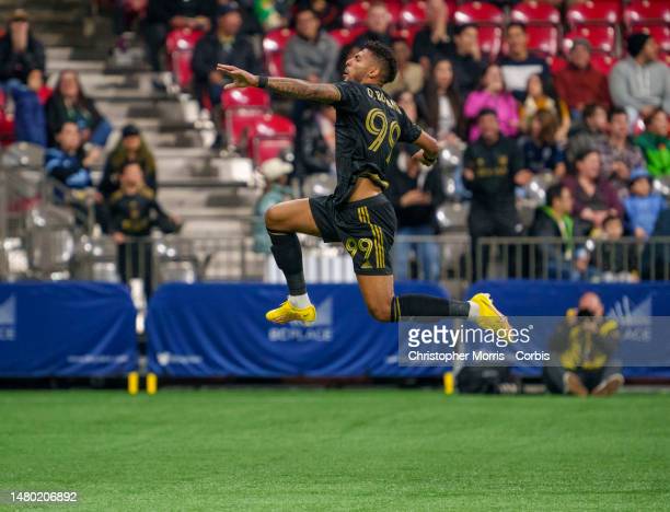 Bouanga celebrates after scoring against Vancouver in the <strong><a  data-cke-saved-href='https://www.vavel.com/en-us/soccer/2022/07/13/mls/1116842-seattle-sounders-0-3-portland-timbers-visitors-spoil-the-party-in-cascadia-cup-rout.html' href='https://www.vavel.com/en-us/soccer/2022/07/13/mls/1116842-seattle-sounders-0-3-portland-timbers-visitors-spoil-the-party-in-cascadia-cup-rout.html'>CONCACAF Champions League</a></strong>/Photo: Christopher Morris - Corbis/Getty Images