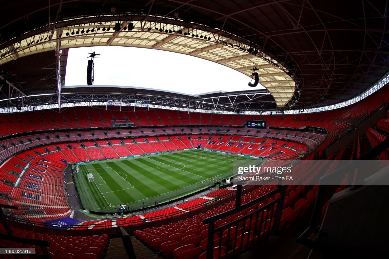 Tens of thousands of Chesterfield and Notts County fans will descend on Wembley this weekend (Photo by Naomi Baker - The FA/The FA via Getty Images)