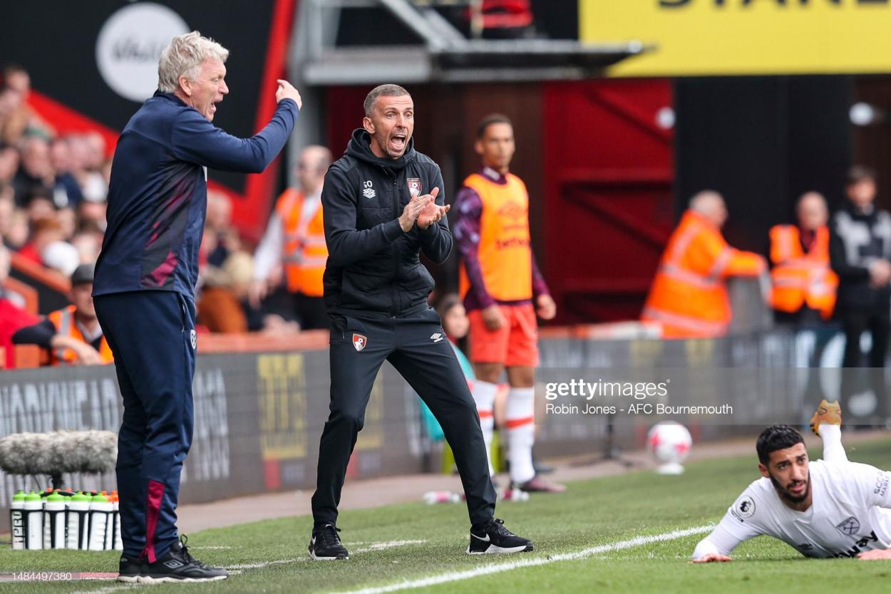 Head Coach Gary O'Neil of Bournemouth during the Premier League match between AFC Bournemouth and West Ham United at Vitality Stadium on April 23, 2023 in Bournemouth, England. (Photo by Robin Jones - AFC Bournemouth/AFC Bournemouth via Getty Images)