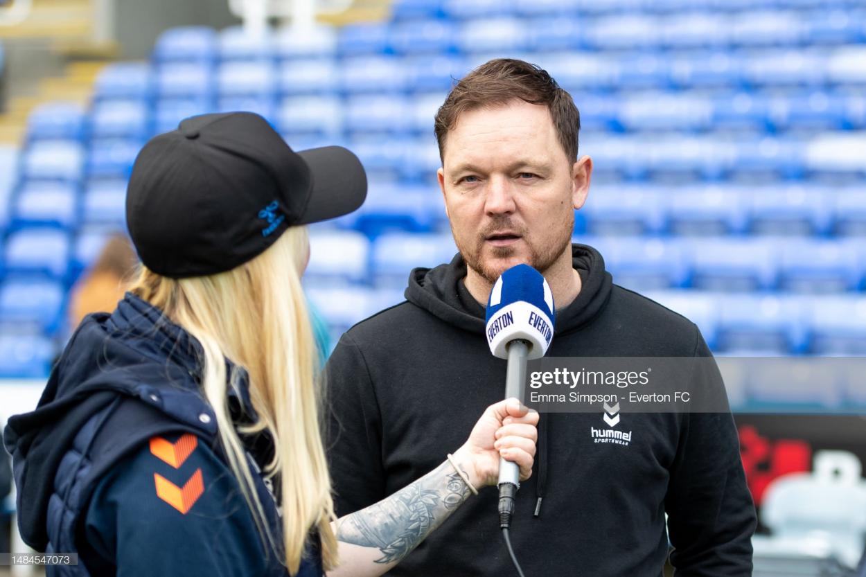 Disappointed with the points picked up over the last two months, Sørensen is completely focused on winning (Photo by Emma Simpson - Everton FC/Everton FC via Getty Images)