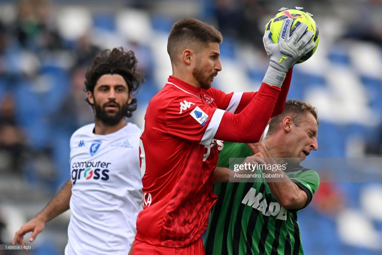 Vicario in action for Empoli. (Photo by Alessandro Sabattini/Getty Images)