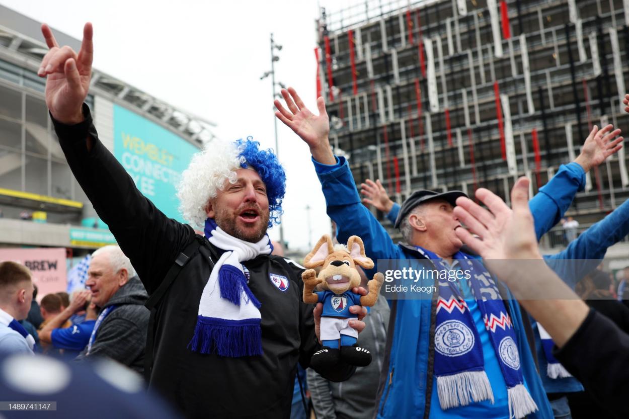 Chesterfield fans are continuing to arrive down Wembley Way (Photo by Eddie Keogh/Getty Images)