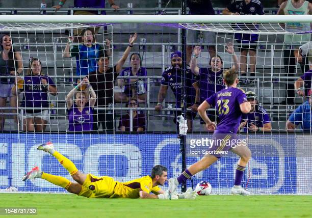 McGuire scores in Orlando's <strong><a  data-cke-saved-href='https://www.vavel.com/en-us/soccer/2023/07/26/mls/1151821-the-crew-whether-the-stormdefeat-st-louis-2-1.html' href='https://www.vavel.com/en-us/soccer/2023/07/26/mls/1151821-the-crew-whether-the-stormdefeat-st-louis-2-1.html'>Leagues Cup</a></strong> opener against Houston/Photo: Andrew Bershaw/Iconsportswire via Getty Images