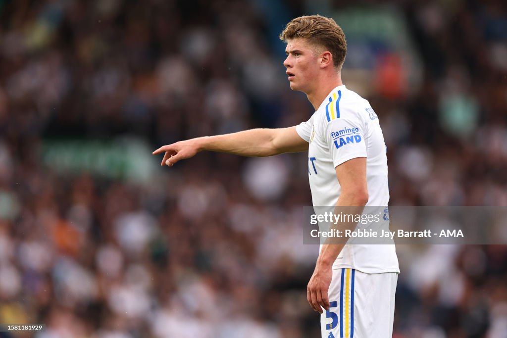 LEEDS, ENGLAND - AUGUST 6: Charlie Cresswell of Leeds United during the Sky Bet Championship match between Leeds United and Cardiff City at Elland Road on August 6, 2023 in Leeds, England. (Photo by Robbie Jay Barratt - AMA/Getty Images)