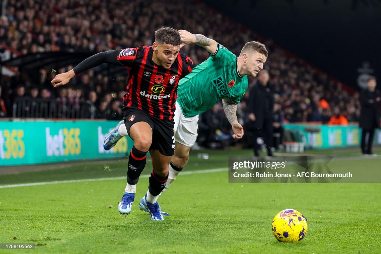Max Aarons in action against Newcastle (Robin Jones/AFC Bournemouth via GettyImages)