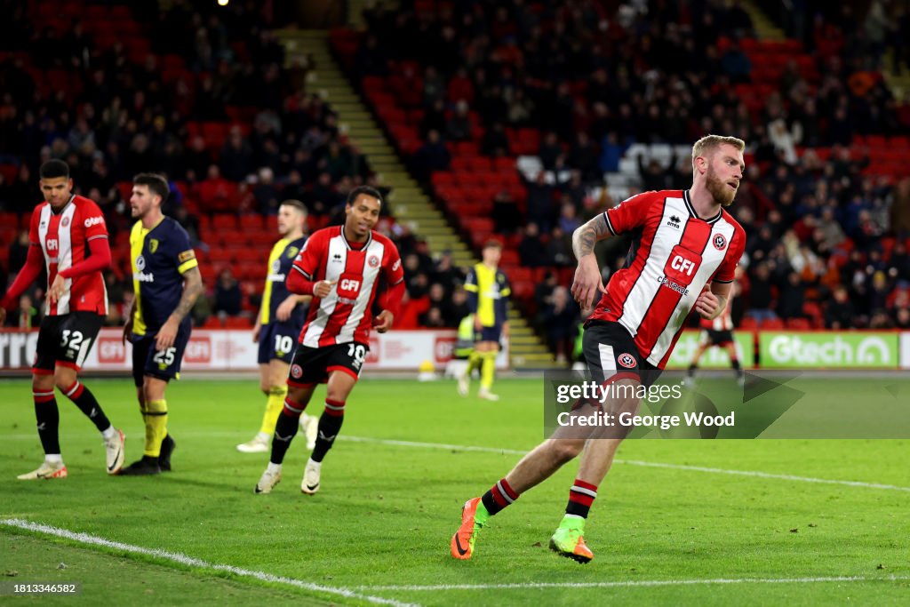 Oliver McBurnie in action against <strong><a  data-cke-saved-href='https://www.vavel.com/en/football/2024/03/04/premier-league/1174845-four-things-we-learnt-from-arsenal-hitting-sheffield-united-for-six.html' href='https://www.vavel.com/en/football/2024/03/04/premier-league/1174845-four-things-we-learnt-from-arsenal-hitting-sheffield-united-for-six.html'>Sheffield United</a></strong> (George Wood via GettyImages)