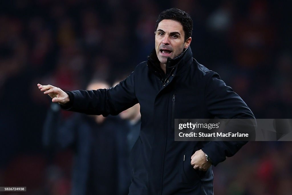 <strong><a  data-cke-saved-href='https://www.vavel.com/en/football/2023/11/11/arsenal/1162609-mikel-arteta-really-happy-after-arsenal-bounce-back-in-the-premier-league-with-a-win.html' href='https://www.vavel.com/en/football/2023/11/11/arsenal/1162609-mikel-arteta-really-happy-after-arsenal-bounce-back-in-the-premier-league-with-a-win.html'>Mikel Arteta</a></strong> in his technical box vs Wolverhampton Wanderers (H) (gettyImages / Stuart MAcFarlane)