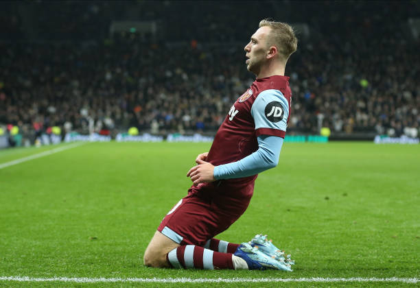 Bowen celebrando el gol | Fuente: Getty Images