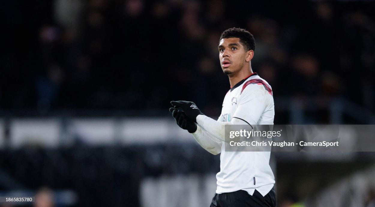 Tyreece John-Jules vs <strong><a  data-cke-saved-href='https://www.vavel.com/en/football/2023/05/18/1147061-i-am-really-proud-of-it-iain-dunn-recalls-terriers-promotion-and-that-golden-goal.html' href='https://www.vavel.com/en/football/2023/05/18/1147061-i-am-really-proud-of-it-iain-dunn-recalls-terriers-promotion-and-that-golden-goal.html'>Lincoln City</a></strong>, Dember 21st 2023, (Photo by Chris Vaughan - CameraSport via Getty Images)