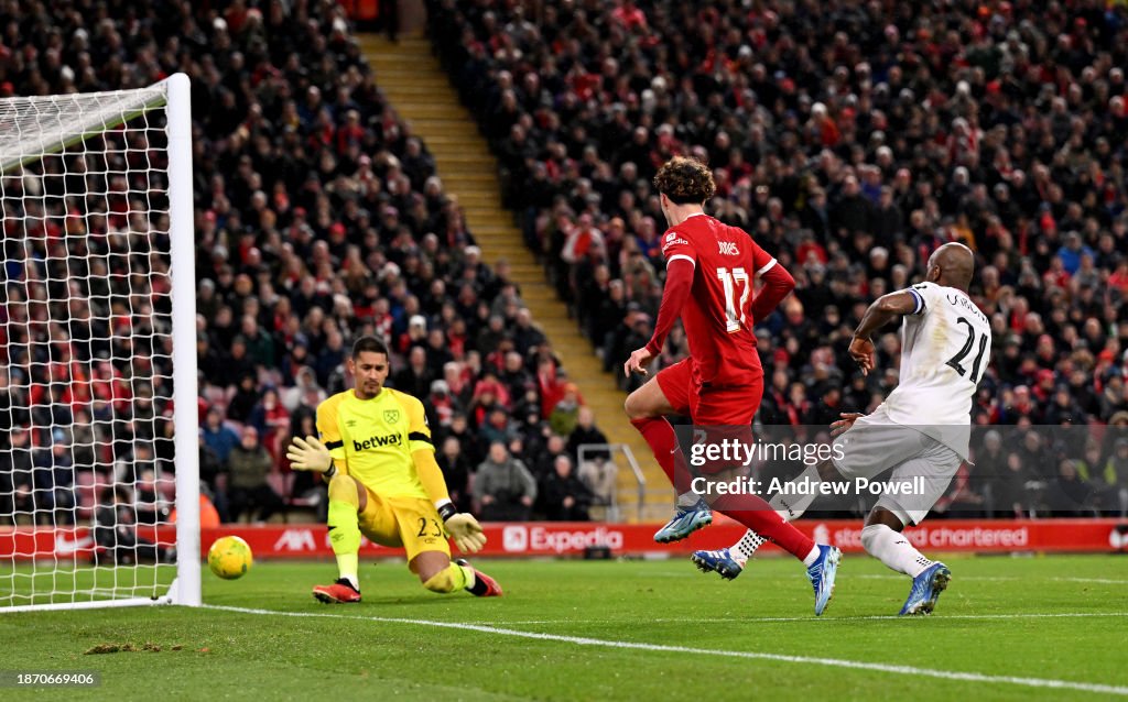 Liverpool 51 West Ham Jones scores twice as Liverpool romp into