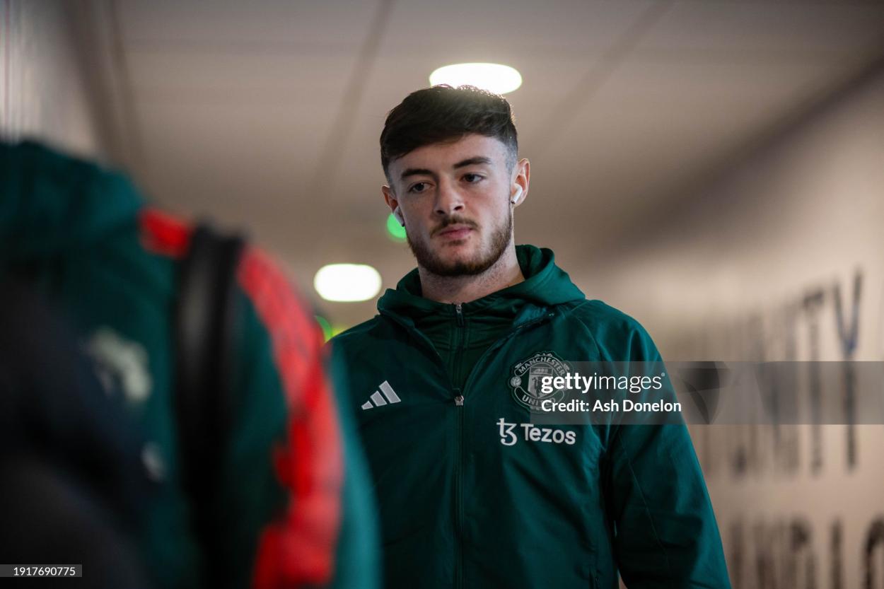 Joe Hugill, January 28th 2024. (Photo by Ash Donelon/Manchester United via Getty Images)