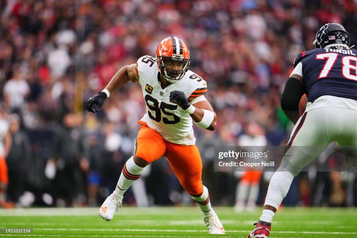 Myles Garrett in action against the Texans in the Wild Card round (Photo: Cooper Neill/GETTY Images)