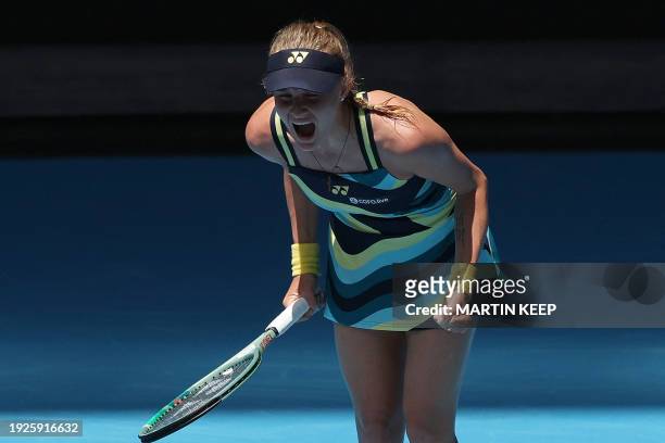 <strong><a href='https://www.vavel.com/en-us/tennis-usa/2020/08/28/1034363-us-open-seed-report-pliskova-leads-the-way-in-new-york.html'>Dayana Yastremska</a></strong> reacts after her dominant victory against Marketa Vondrousova in Melbourne/Photo: Martin Keep/AFP via Getty Images