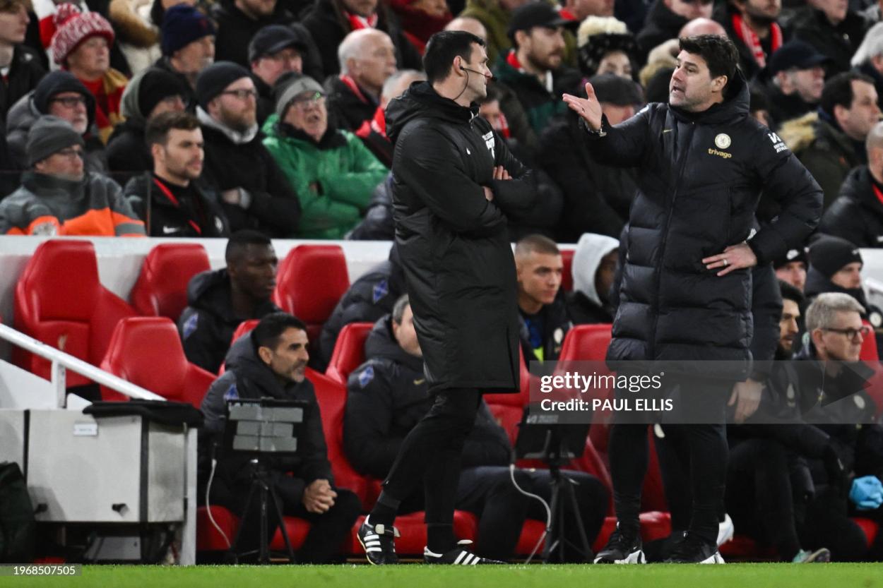 Pochettino says the offcials must not be influenced by the news of Klopp's departure and treat both sides equally(Photo by PAUL ELLIS/AFP via Getty Images)