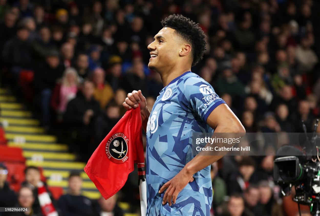 Watkins celebrando contra el Sheffield Utd/ Fuente: Getty Images
