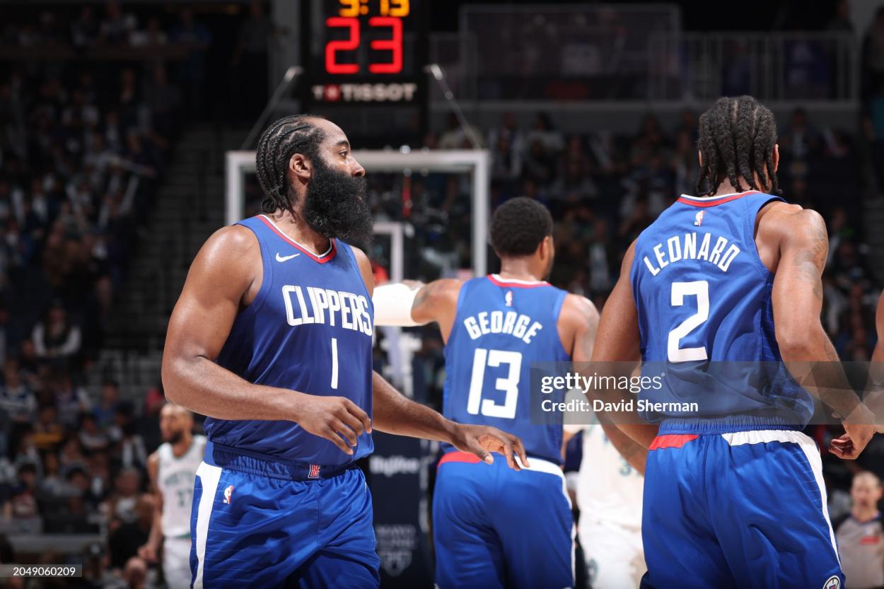 The Clippers' big three (Photo by David Sherman/NBAE via Getty Images)