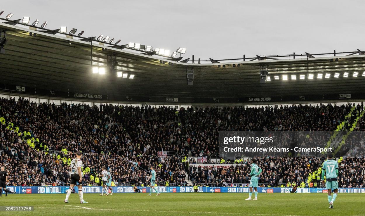 32,358 were in attendance at Pride Park. (Photo by Andrew Kearns - CameraSport via Getty Images)