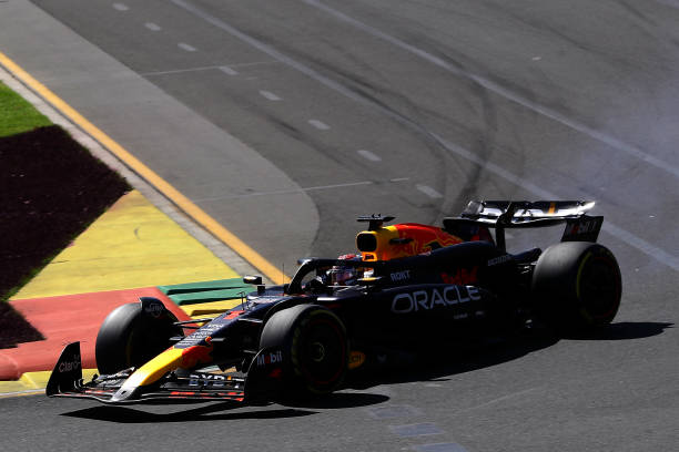 Max Verstappen of the Netherlands driving the (1) Oracle Red Bull Racing RB20 on track during the F1 Grand Prix of Australia at Albert Park Circuit on March 24, 2024 in Melbourne, Australia. (Photo by Joe Portlock - Formula 1/Formula 1 via Getty Images)