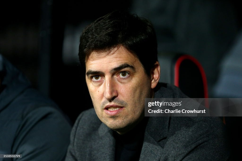 Bournemouth manager, Andoni Iraola during the game against Crystal Palace- Getty Images