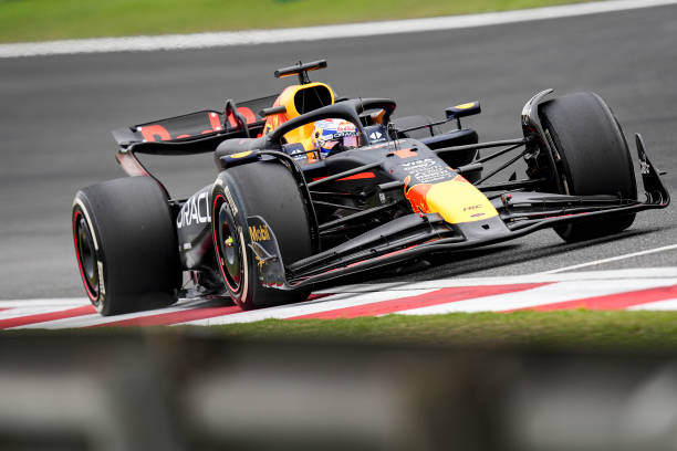 Max Verstappen of the Netherlands driving the (1) Oracle Red Bull Racing RB20 on track during the F1 Grand Prix of China at Shanghai International Circuit on April 21, 2024 in Shanghai, China. (Photo by Fred Lee/Getty Images)