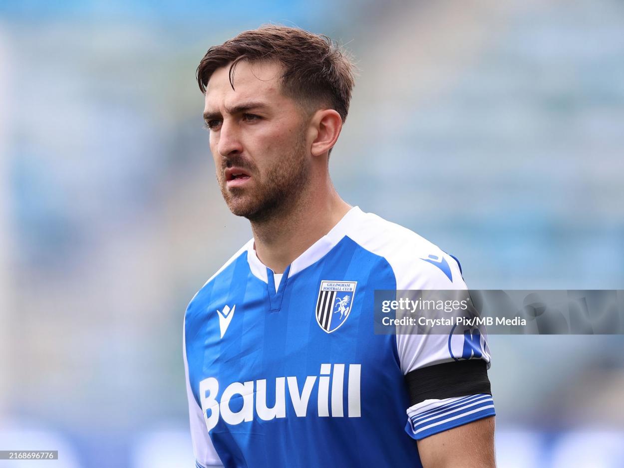 <strong><a  data-cke-saved-href='https://www.vavel.com/en/football/2021/02/20/1060303-gillingham-2-0-bristol-rovers-akinde-brace-the-difference-in-scrappy-affair.html' href='https://www.vavel.com/en/football/2021/02/20/1060303-gillingham-2-0-bristol-rovers-akinde-brace-the-difference-in-scrappy-affair.html'>Robbie McKenzie</a></strong> is yet to feature in September after being named Gillingham Player of the Month for August. (Photo by Crystal Pix/MB Media/Getty Images)