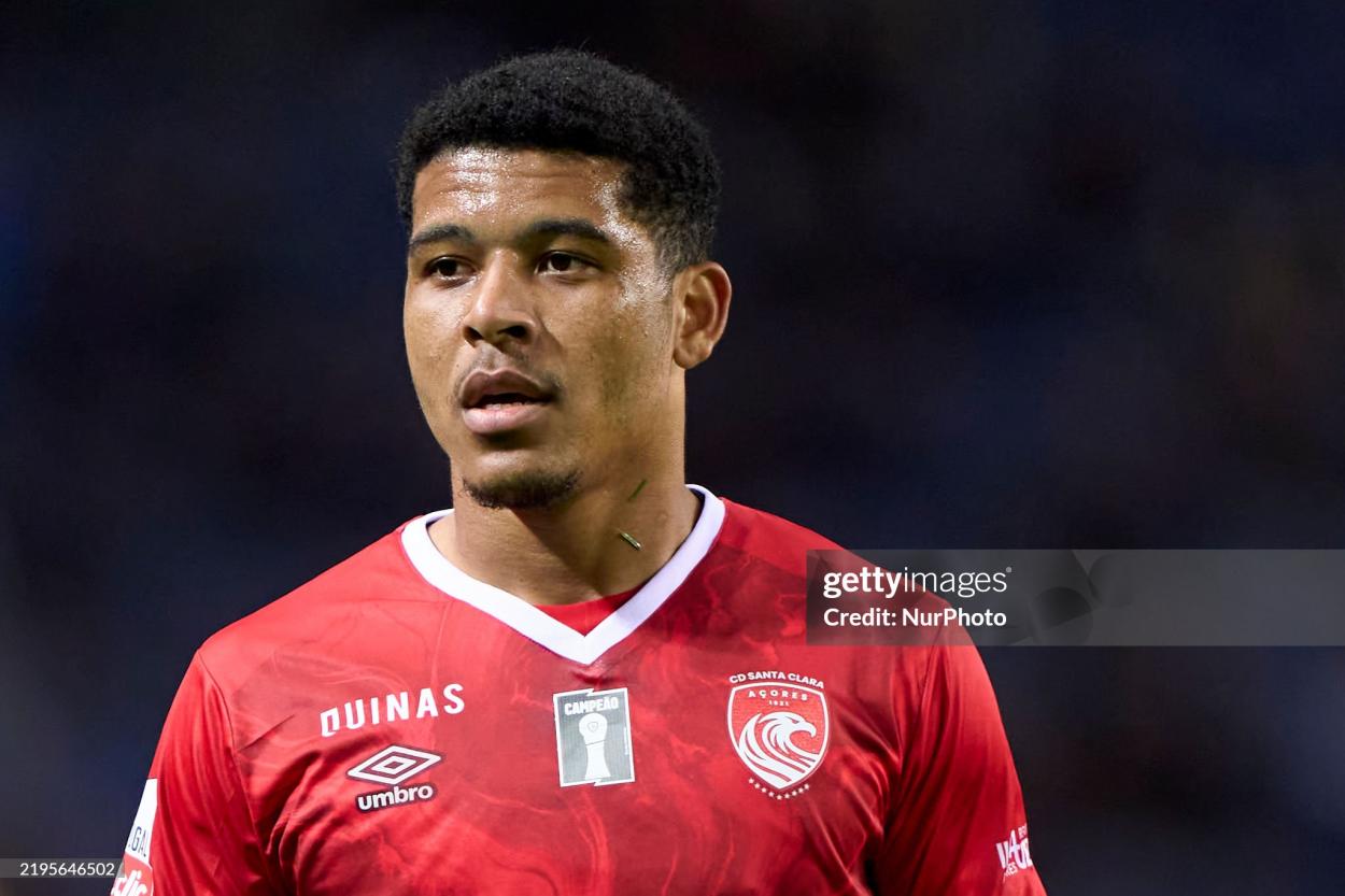 Vinicius Lopes of CD Santa Clara looks on during the Liga Portugal Betclic match between FC Porto and CD Santa Clara at Estadio Do Dragao in Porto, Portugal, on January 26, 2025. (Photo by Jose Manuel Alvarez Rey/JAR Sport Images/NurPhoto via Getty Images)