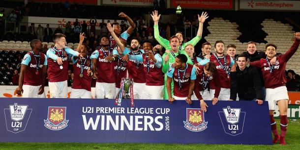 Above: West Ham United winning the U21 Premier League Cup last season | Photo: whufc.com