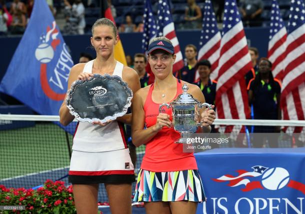 Kerber beat Pliskova in three sets in the 2016 US Open final (Getty Images/Jean Catuffe)