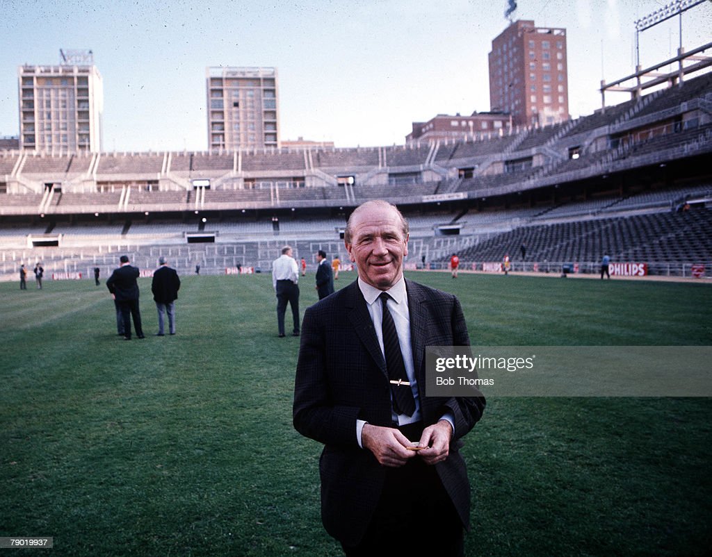 Football, 1968, Manchester United's manager Sir Matt Busby pictured in the Santiago Bernabeu Stadium in Madrid before his team+s <strong><a  data-cke-saved-href='https://www.vavel.com/en/international-football/2023/05/11/italy-calcio/1146439-sampdoria-succumb-to-inevitable-and-worse-may-be-to-come.html' href='https://www.vavel.com/en/international-football/2023/05/11/italy-calcio/1146439-sampdoria-succumb-to-inevitable-and-worse-may-be-to-come.html'>European Cup</a></strong> semi-final, scond leg match, United drew 3-3 and made it to their first <strong><a  data-cke-saved-href='https://www.vavel.com/en/international-football/2023/05/11/italy-calcio/1146439-sampdoria-succumb-to-inevitable-and-worse-may-be-to-come.html' href='https://www.vavel.com/en/international-football/2023/05/11/italy-calcio/1146439-sampdoria-succumb-to-inevitable-and-worse-may-be-to-come.html'>European Cup</a></strong> Final (Photo by Bob Thomas Sports Photography via Getty Images)