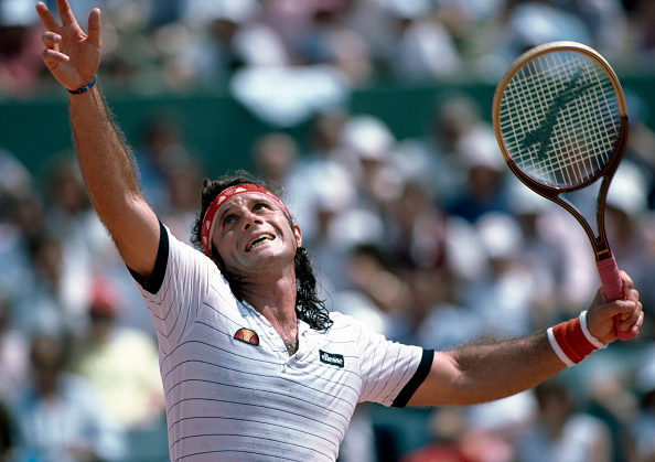 Vilas during the 1982 French Open (Image: Professional Sport)