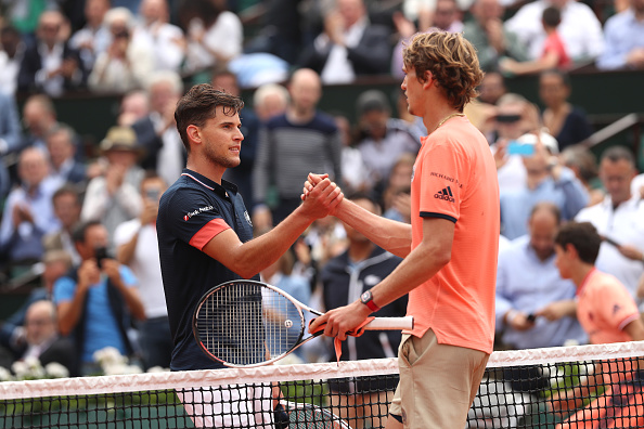 Thiem and Zverev at the 2018 French Open (Image: Matthew Stockman)