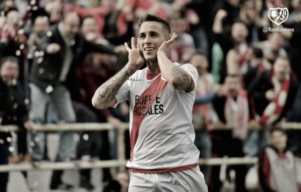 Óscar Trejo celebrando su gol | Imagen: www.rayovallecano.es