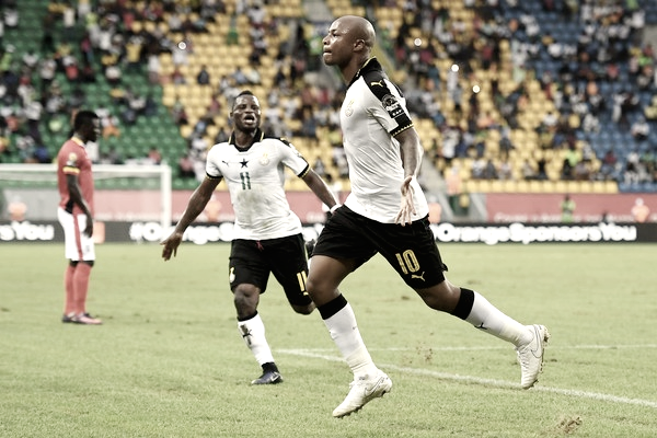André Ayew celebrando el único gol del encuentro.  | Foto: Zimbio.com.