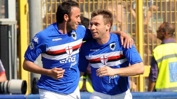Ex-companheiros de equipe na Sampdoria, Cassano reeditará dupla com Pazzini no Hellas Verona | Foto: Divulgação/Sampdoria