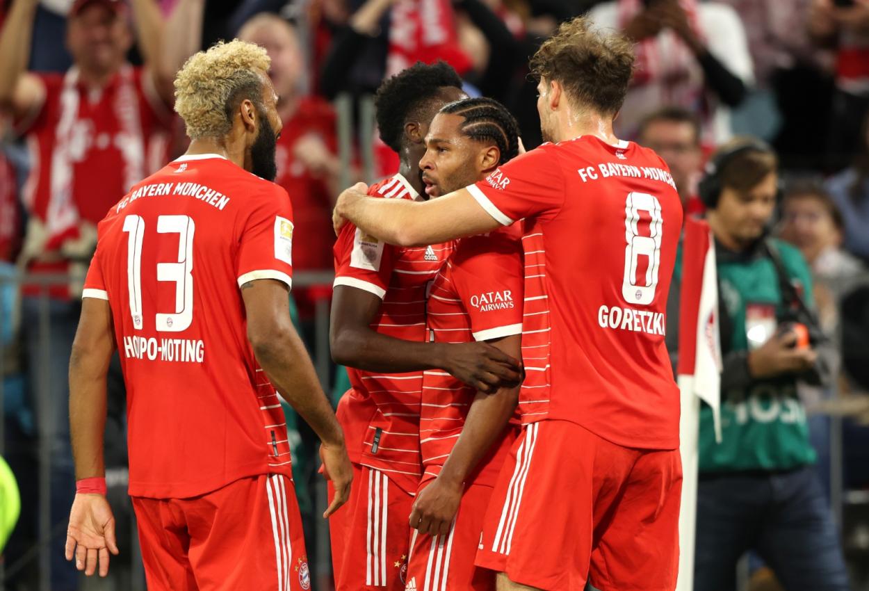 Los jugadores bávaros celebrando el 1-0. Fuente: FC Bayern