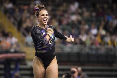 Ashleigh Gnat on Floor Credit: LSU Sport