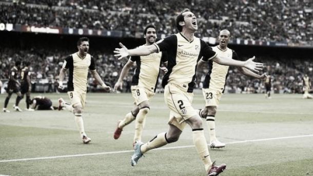 Godín fue el autor del gol que dio al Atlético de Madrid su décimo título liguero, logrado en el Camp Nou. Foto: Atlético de Madrid