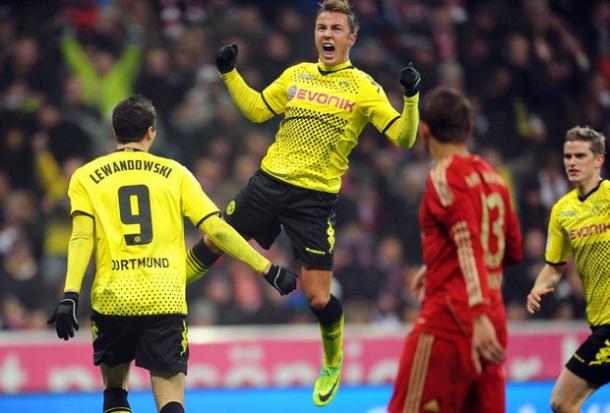 Götze celebrates winner against Bayern at the Allianz Arena in 2011 | Photo: Kurier