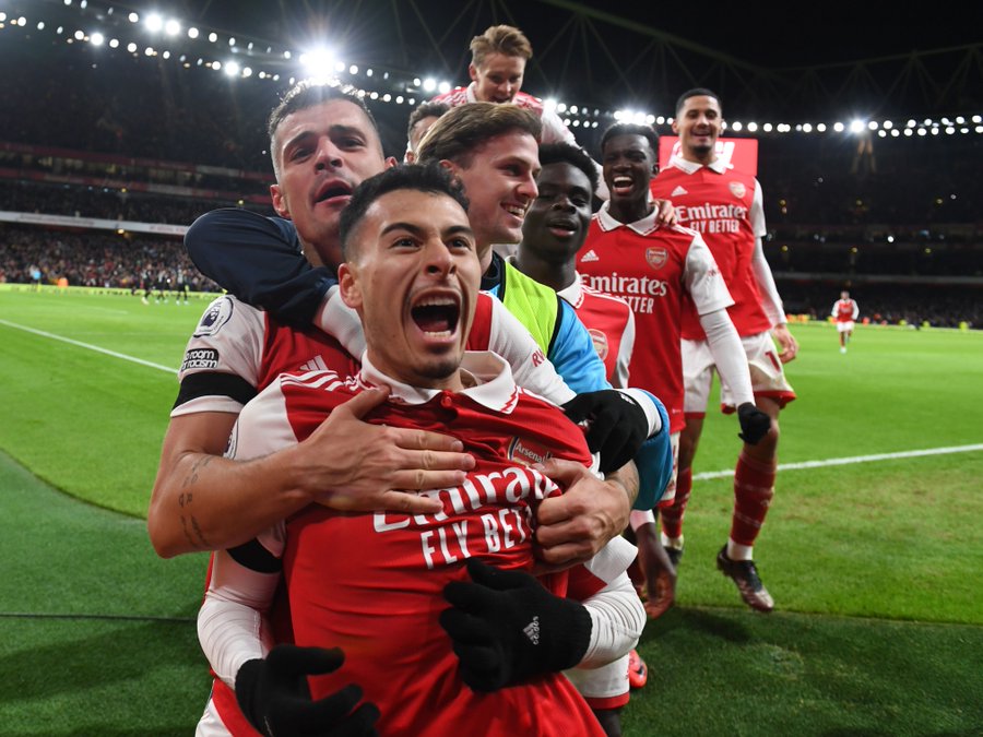 Celebración del gol de Gabriel Martinelli / Foto: @Arsenal vía Twitter