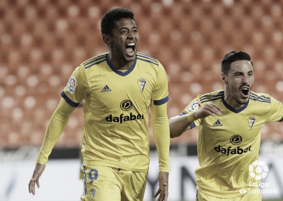 Golazo del Choco Lozano que abría el marcador./ Foto: LaLiga Santander