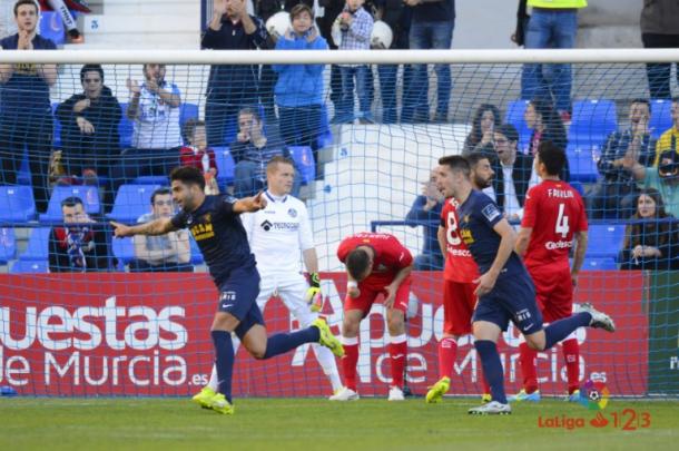 Gol de Jona ante el Getafe. | Foto: La Liga