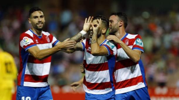 Vadillo celebra su tanto de penalti | Foto: La Liga