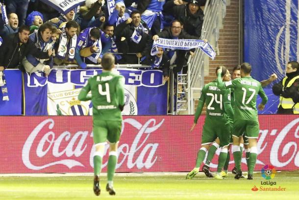 El Lega celebra el gol de Guerrero | Foto: LaLiga