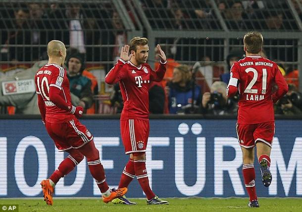 Götze no celebra un gol ante el Borussia Dortmund. Foto: Daily Mail