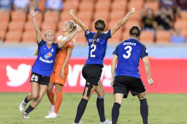 Shea Groom celebrating goal. Photo | FC Kansas City - @FCKansasCity Twitter