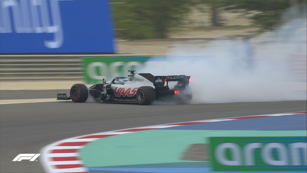 Grosjean saliendose de pista. Foto: F1