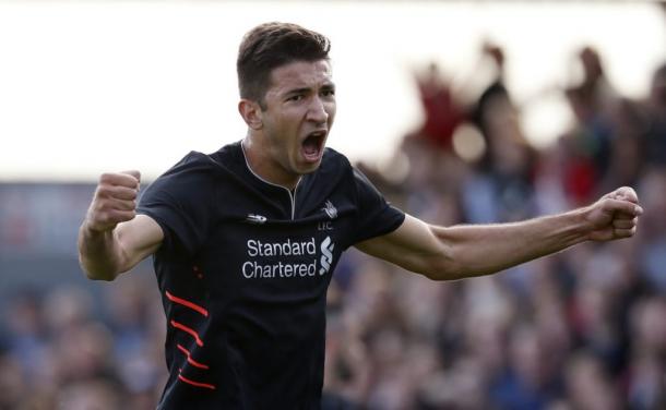 Grujic celebrates scoring earlier in pre-season. (Picture: Getty Images)