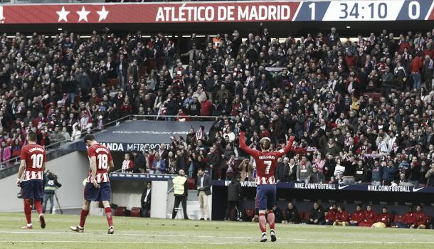 Celebración de Griezmann tras el gol | Atlético de Madrid